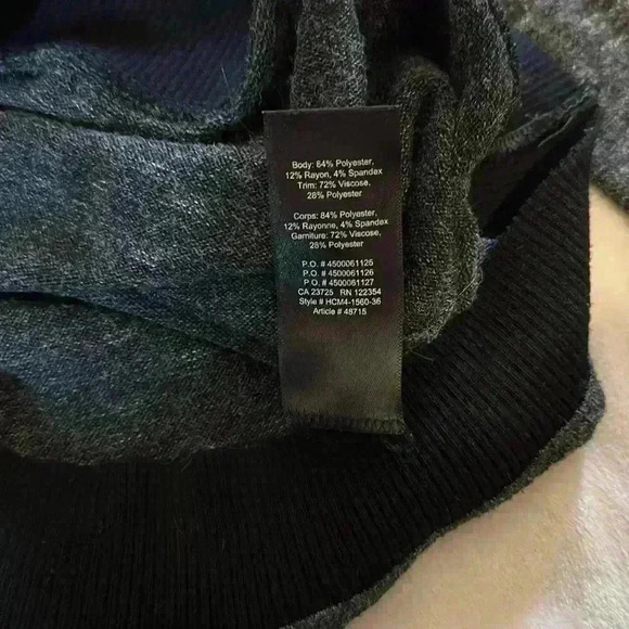 Wilfred Aritzia Berri Heathered Charcoal Black Long  Sleeve T Shirt Sweater M - Picture 5 of 5